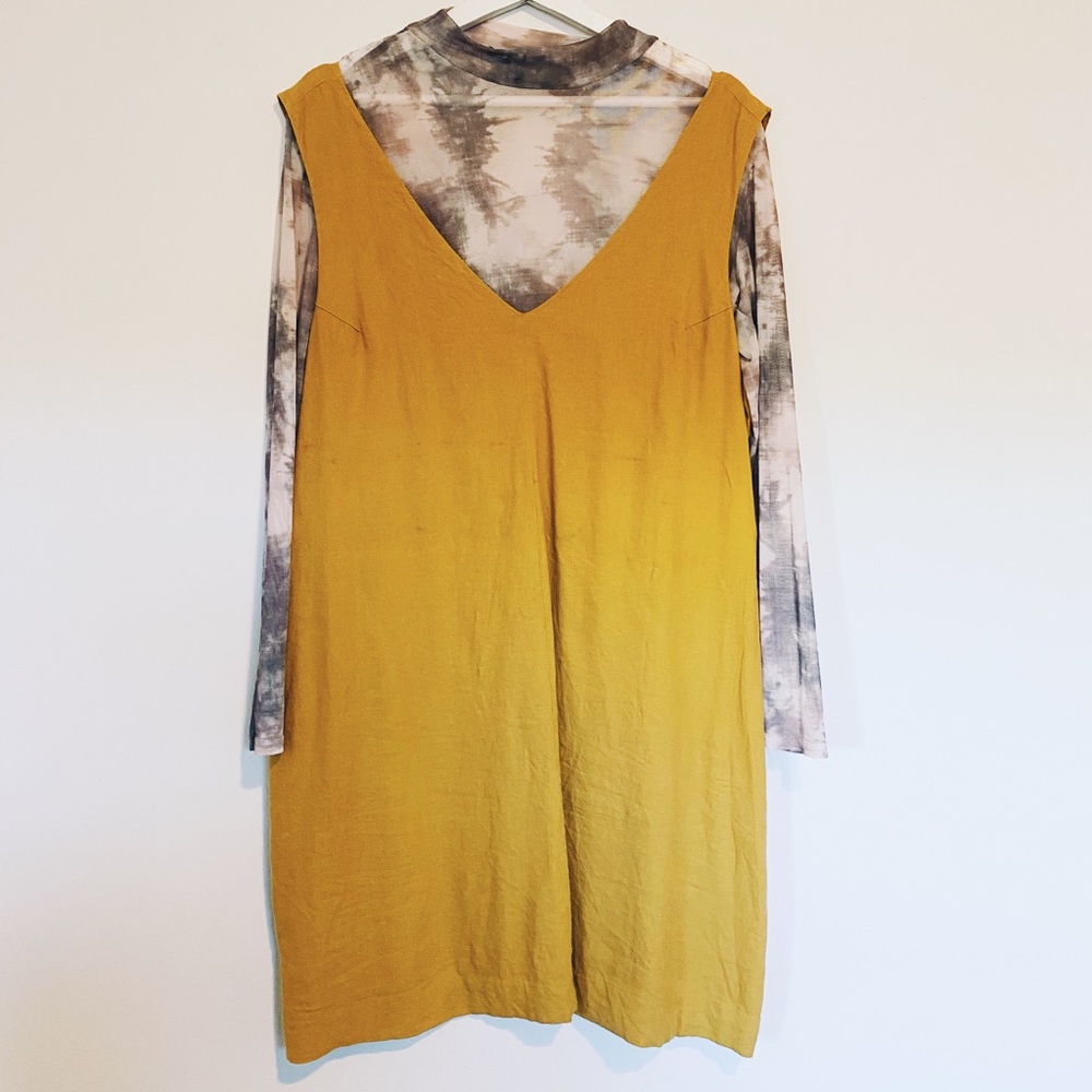 Linen Yellow Smock Dress